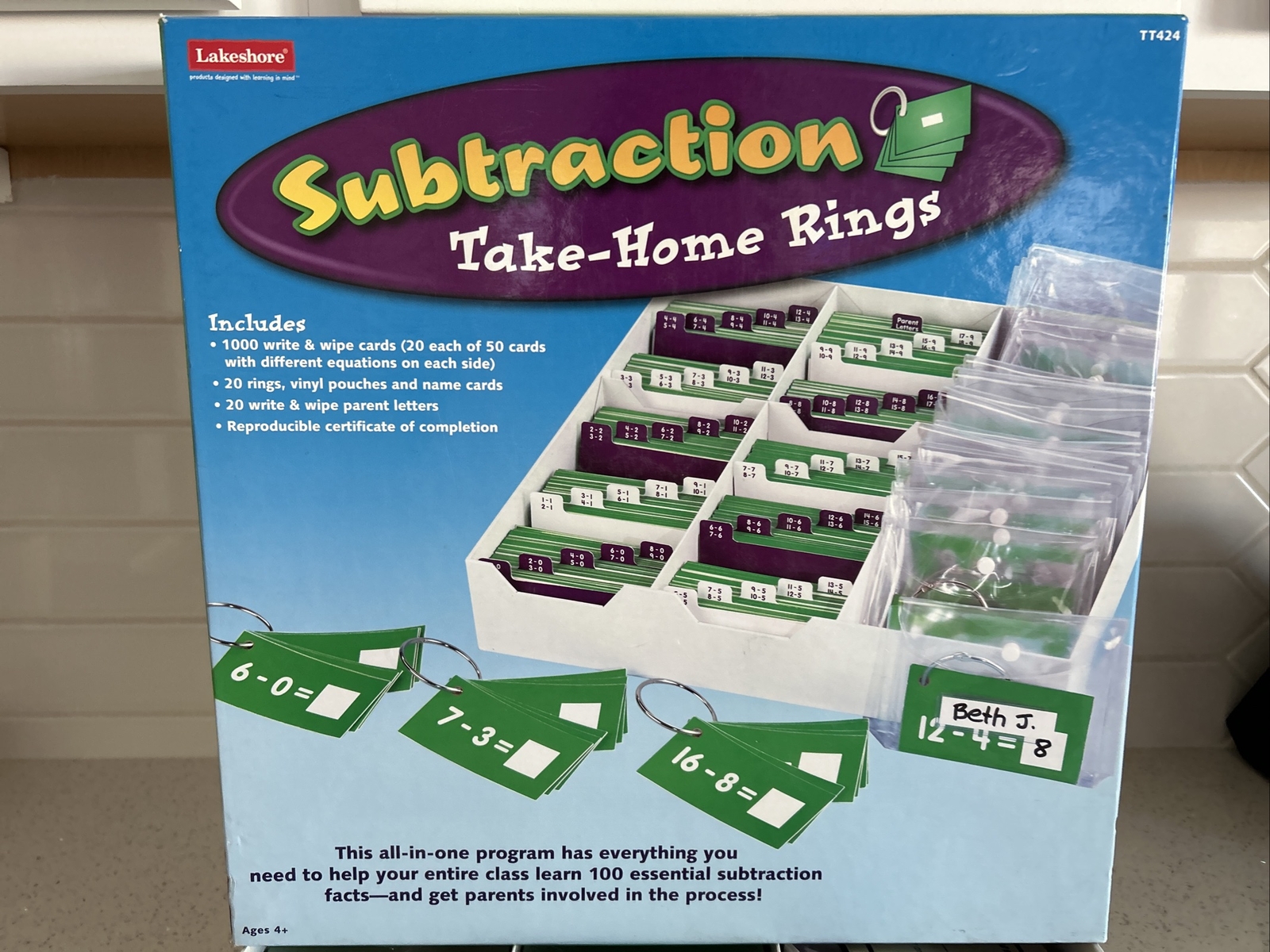 Math Subtraction Take Home Rings Level 1 Educational 4+ Lakeshore TT424 Sealed