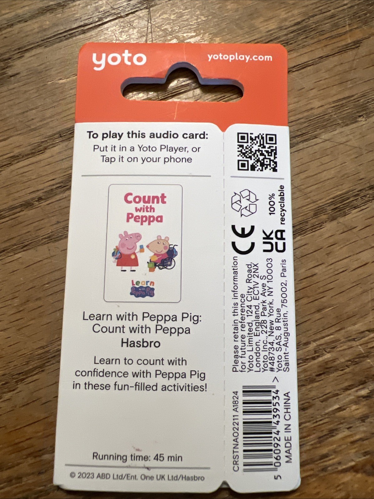 YOTO COUNT WITH PEPPA PIG Kids Audio Card BRAND NEW SEALED