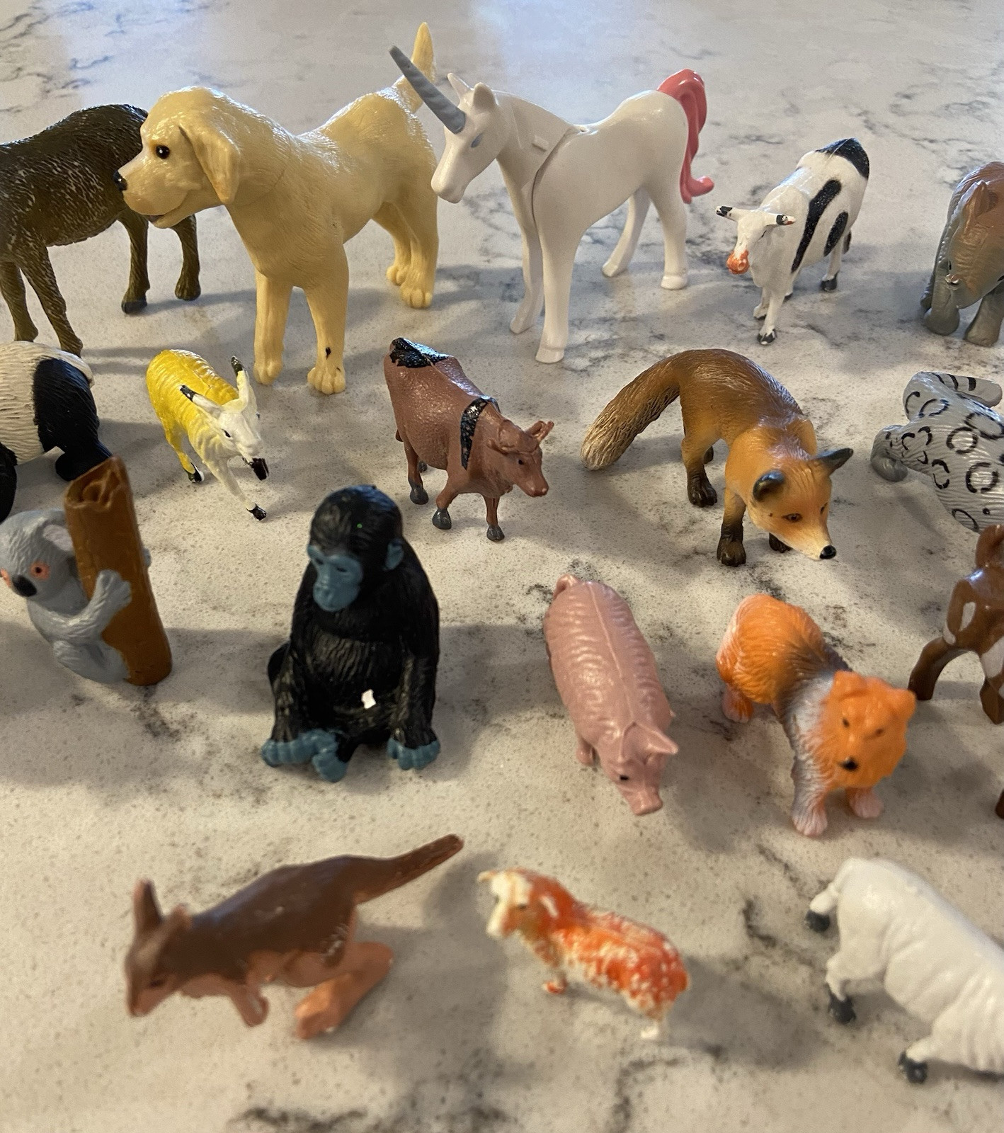 26 Miniature Plastic and Rubber Wild Animals, Zoo Animals, Panda’s, TIGER, MORE