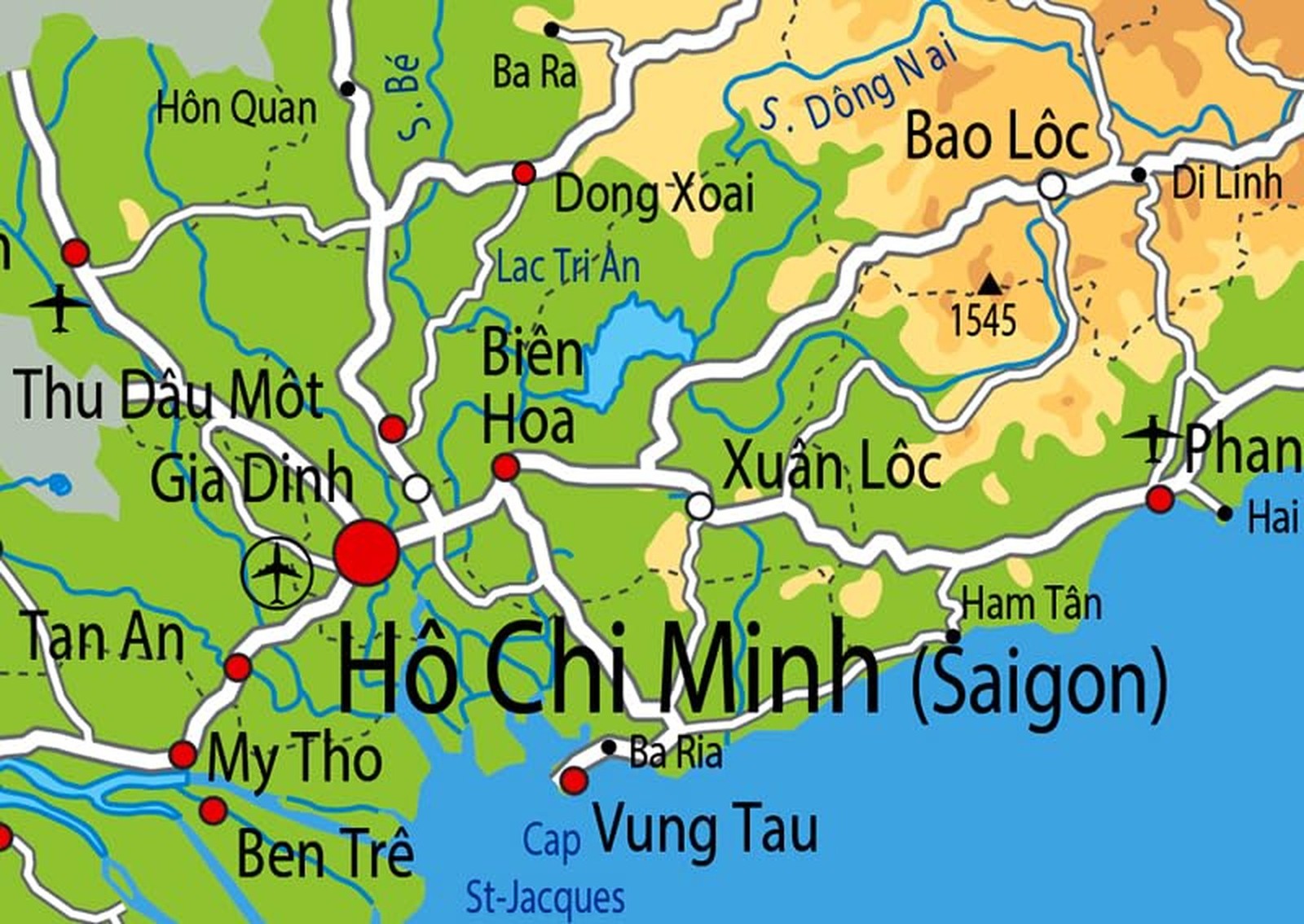 Vietnam Physical Map – 23.3 x 16.5 Inches – Paper Laminated
