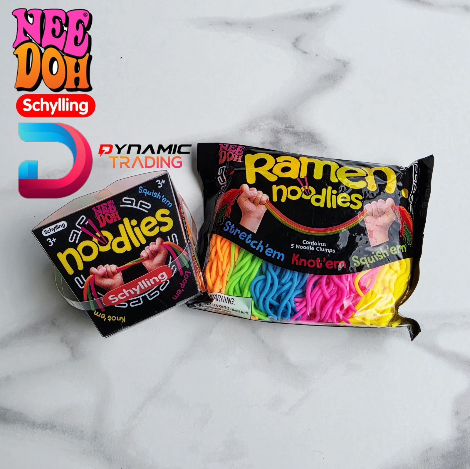 NeeDoh Ramen Noodlies Bundle Set Nee Doh Sensory Fidget Squishy Noodles Toy NEW