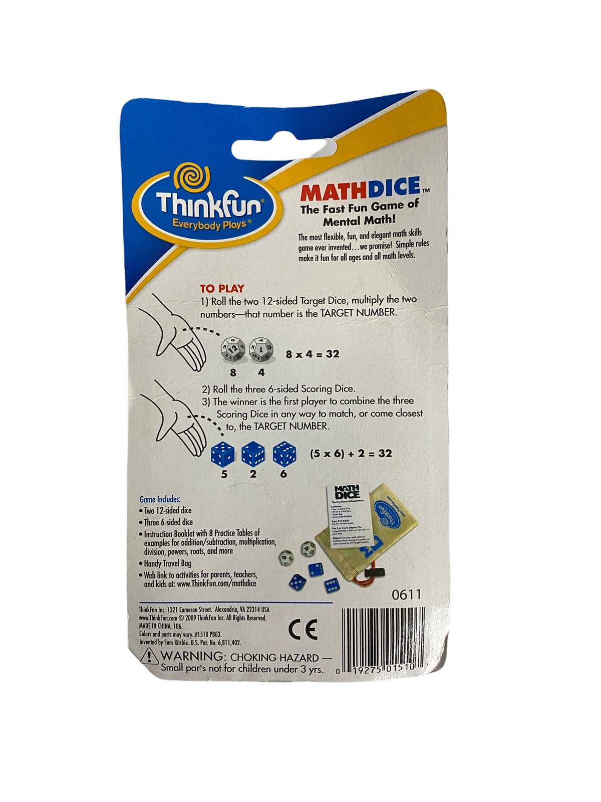 MATHDICE THINKFUL Fun game of Mental Math NEW