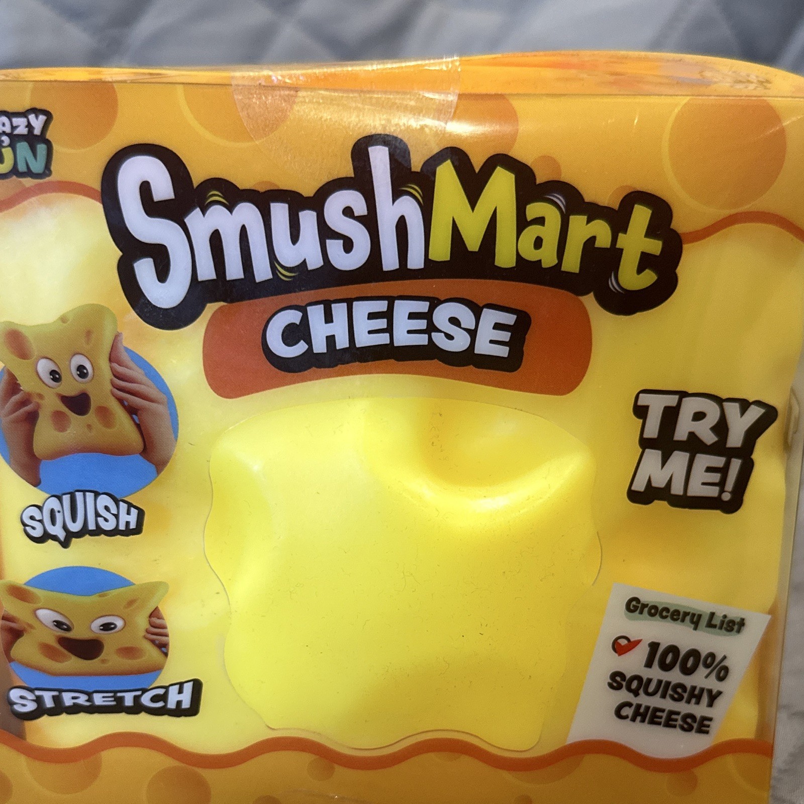 RMS SmushMart Cheese Squishy Tactile Squeeze Toy Ages 6+ Yellow/Orange 9214202
