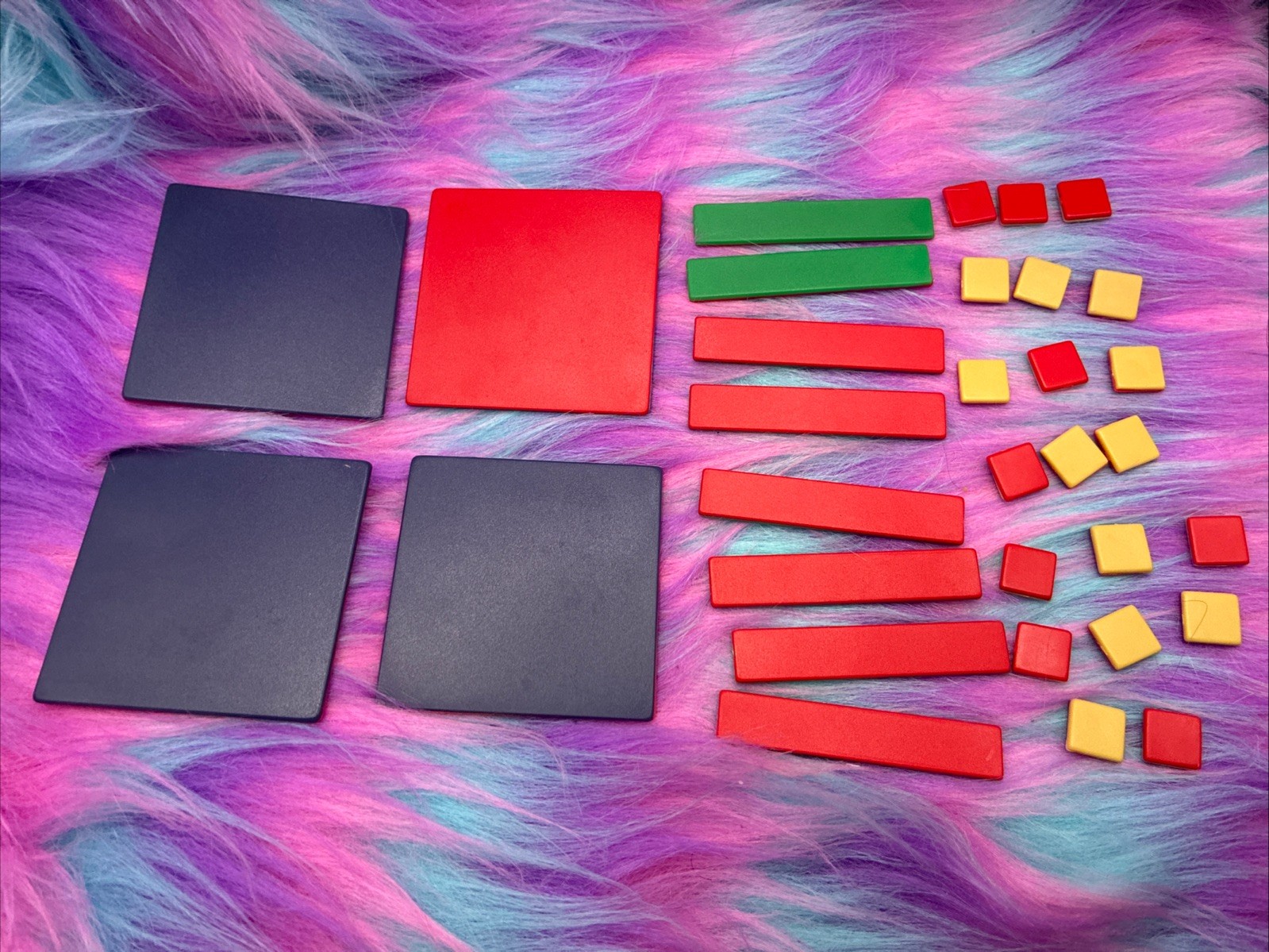 2 X Set Of 32 Algebra Tiles ETA Cuisenaire MULTI COLOR Math Tiles Double Sided
