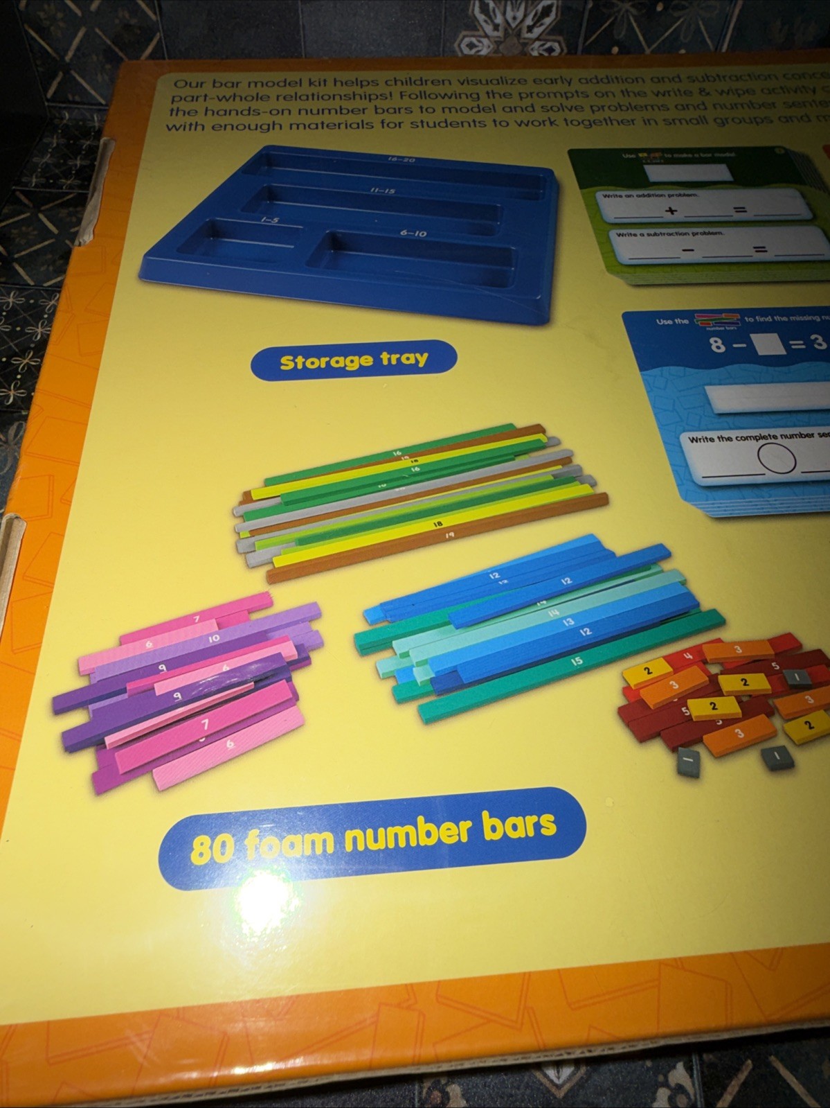 Lakeshore Grades K-1 Bar Model Hands On Learning Kit Math Activity Cards Bars