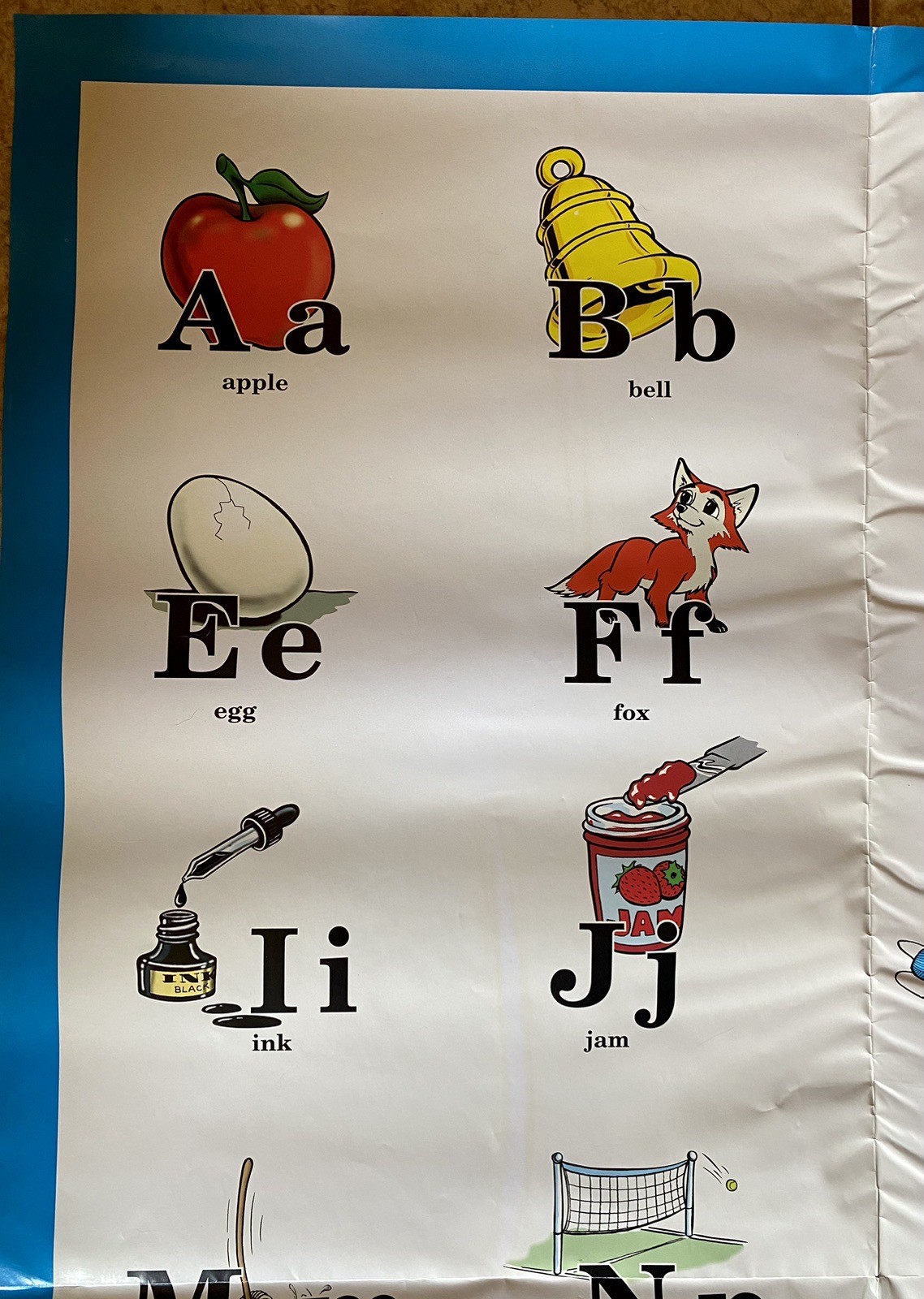HUGE Vintage Original 90s Hooked On Phonics Reading Alphabet Educational Poster