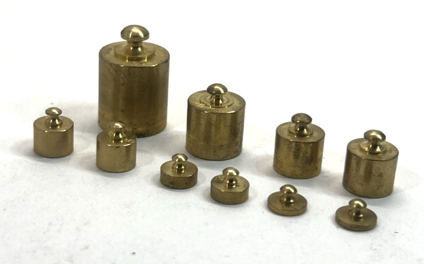 Learning Resources Student Brass Mass Set 10 Weights 1 Thru 50g #LER 2065 VGC