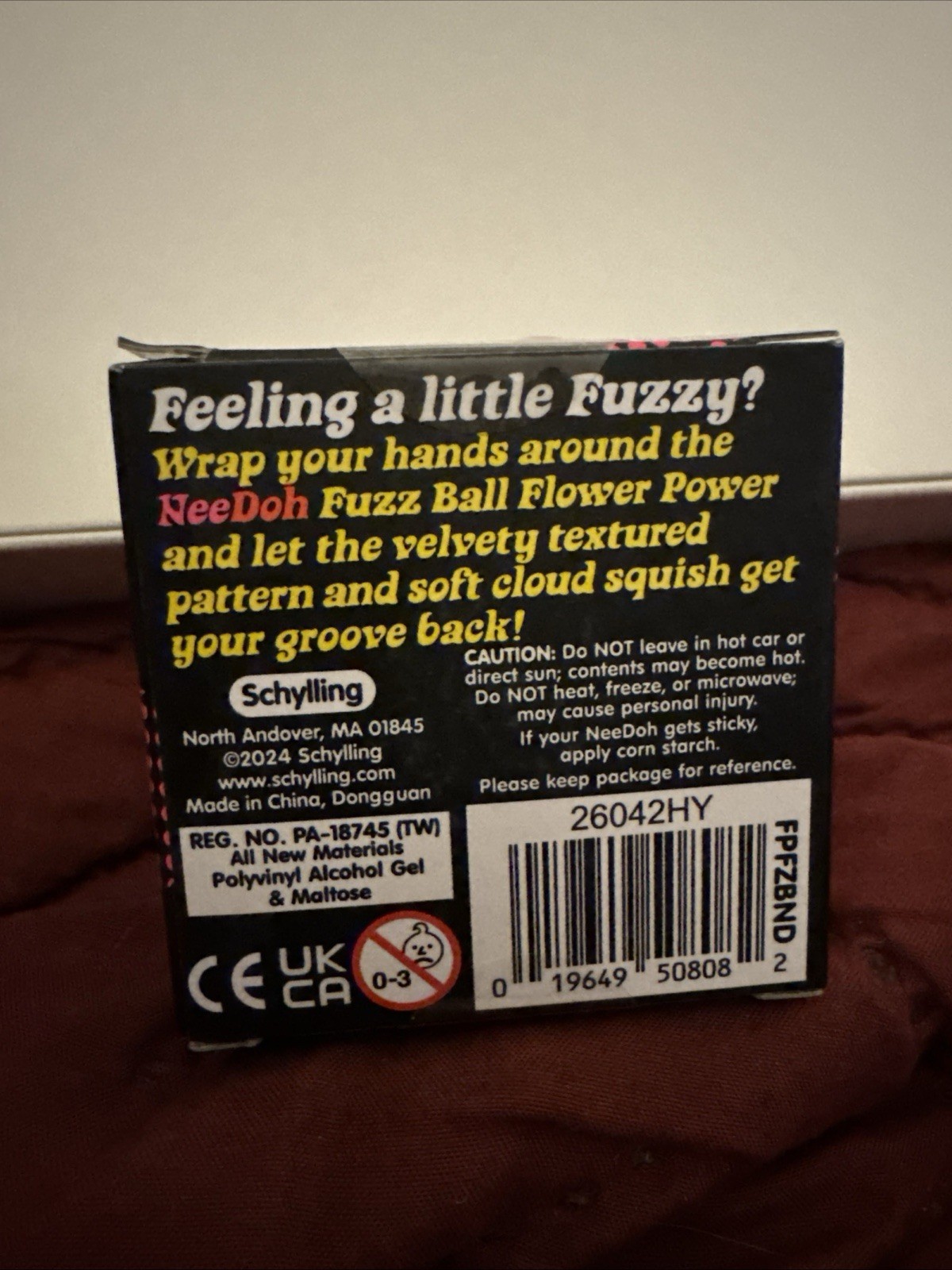 Orange Needoh FUZZ BALL Flower Power Nee Doh Squish Stress Ball NEE-DOH Fuzzball