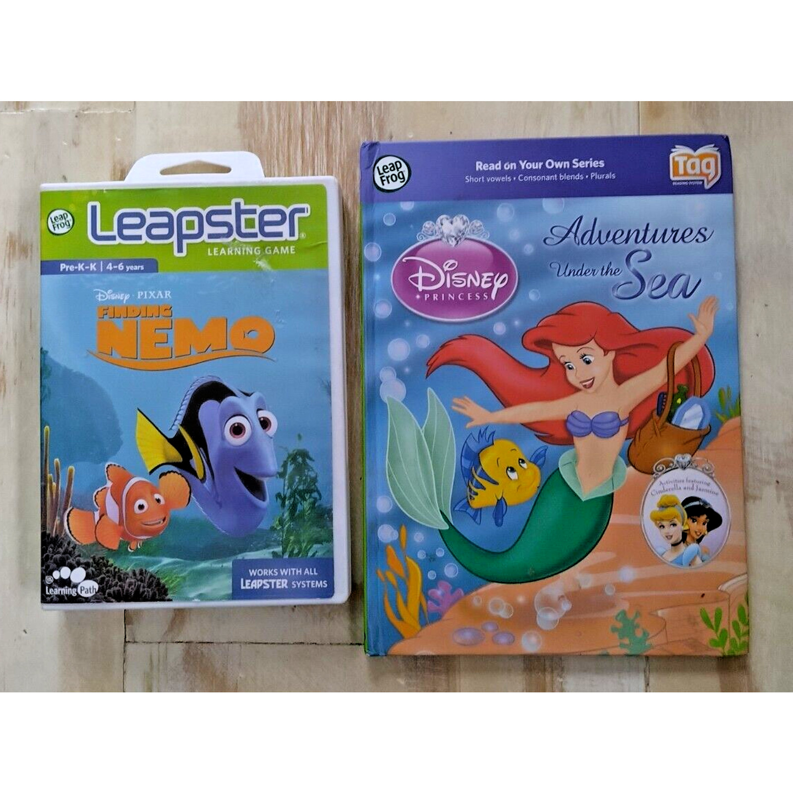 Leap Frog Leapster Finding Nemo Pre-K-K 4-6 Yrs. & Adventures Under The Sea Book