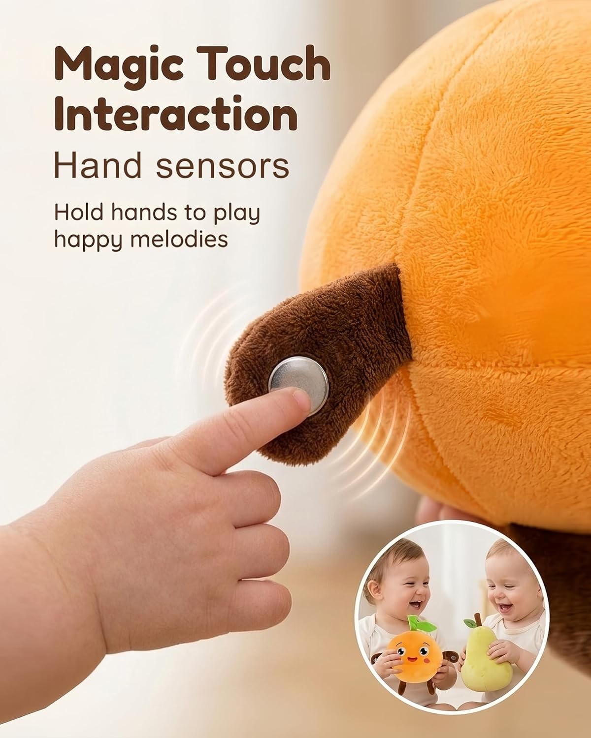 Magic Touch Interactive Music Plush Toy,Soft Baby Musical Sensory Toy with Sound