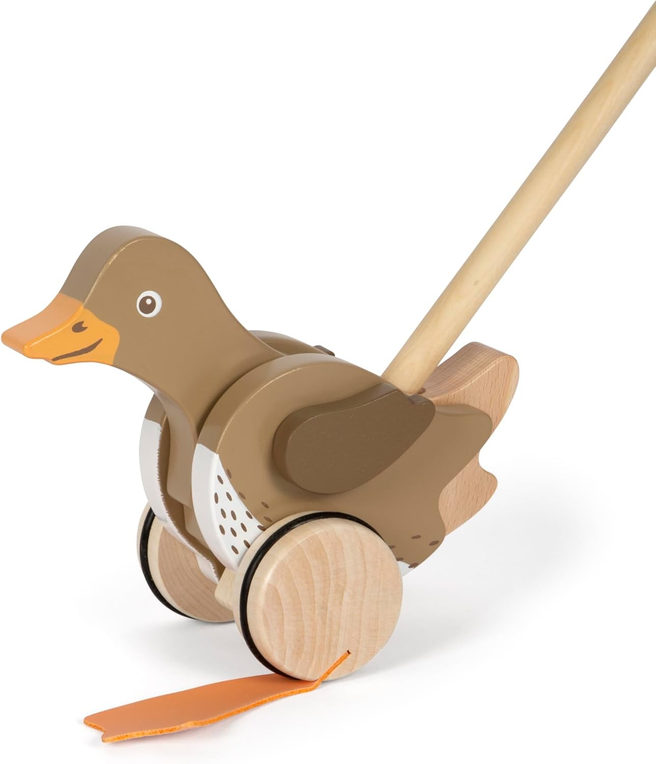 small foot Push-Along Duck, Wood, Moving Head, Helps with Learning, Walking aid,