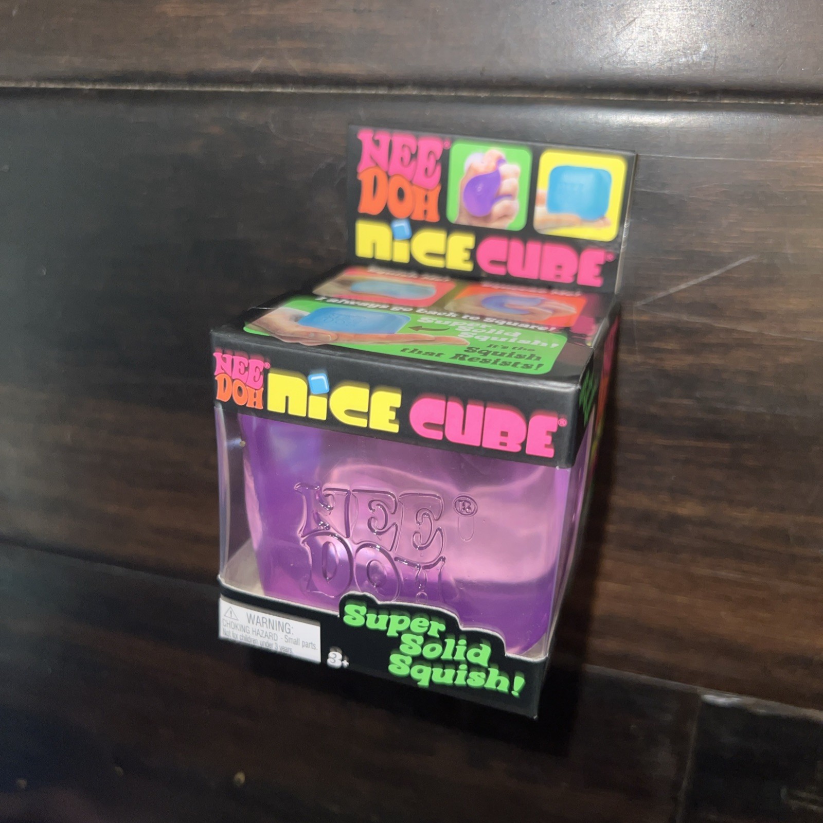 Authentic Schylling Nee Doh Nice Cube Squish Toy, ages 3+ (purple), 1ct