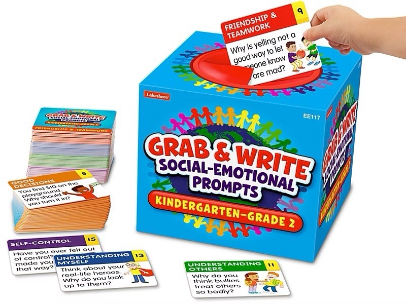 Lakeshore Grab & Write Social Emotional Prompts-grade K-2/100 Cards New!! EE117