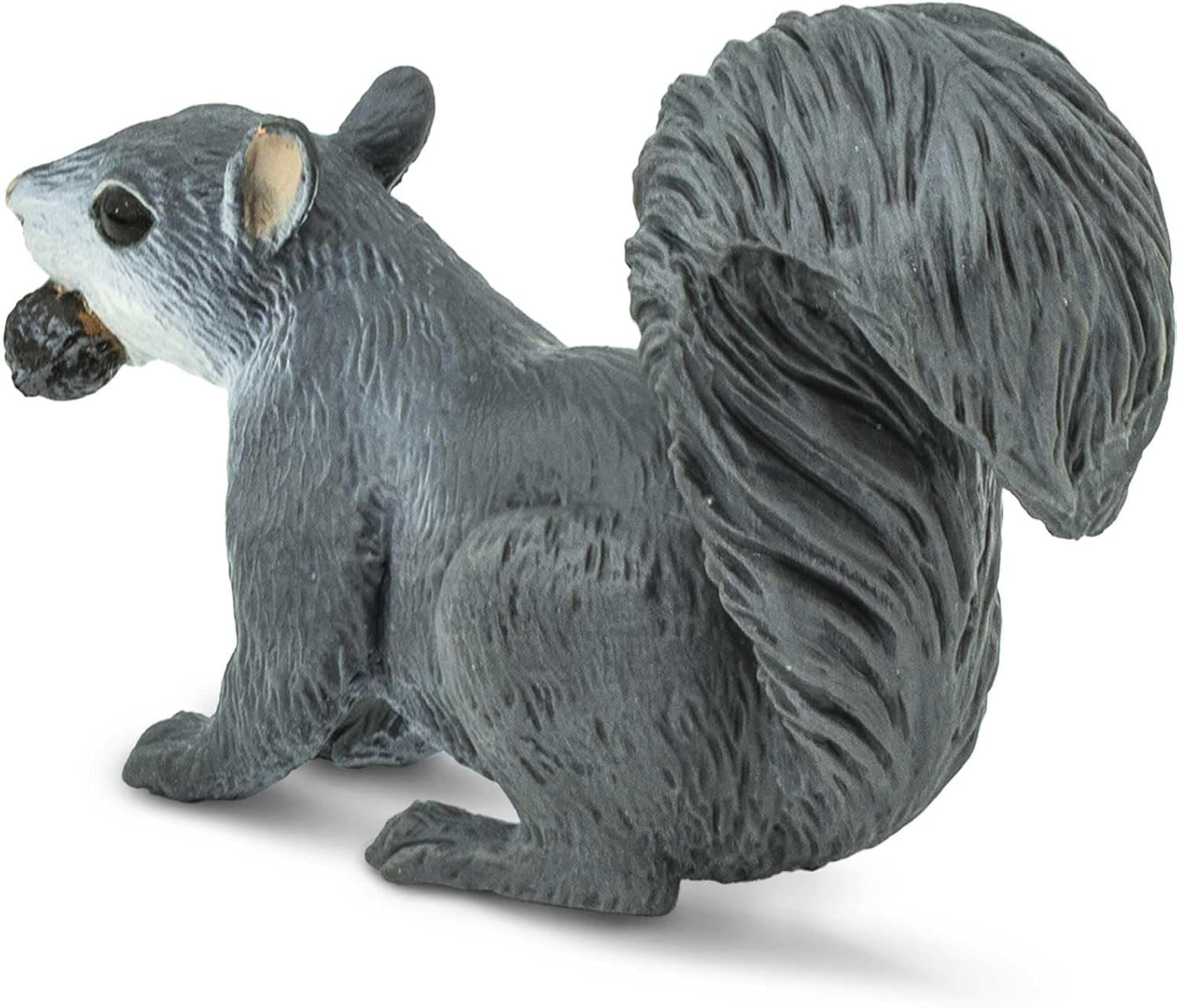 Gray Squirrel Figurine – Lifelike 3″ Wildlife Figure – Educational Toy for Boys,