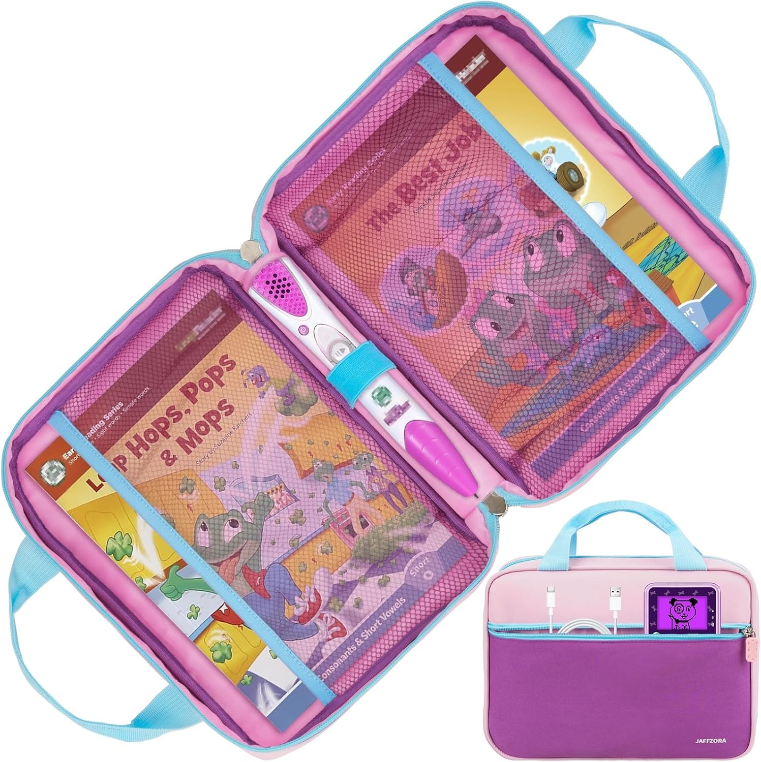 Jaffzora Carrying Case with Leapfrog LeapReader System Learn-to-Read 10 Book …