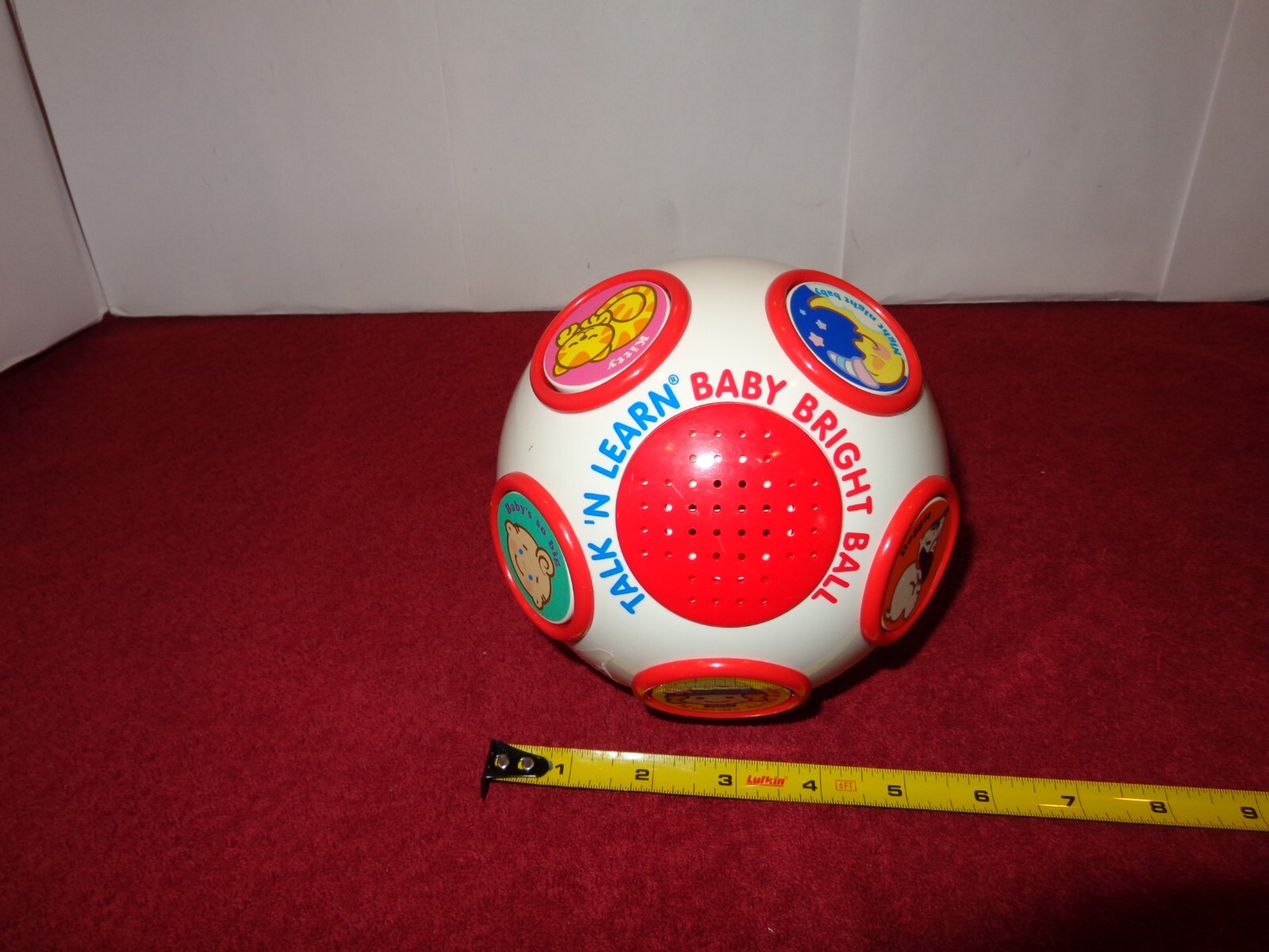 6 in TALK & LEARN BABY BRIGHT BALL -FUN TOY GOOD WORKING CONDITION TESTED – L224