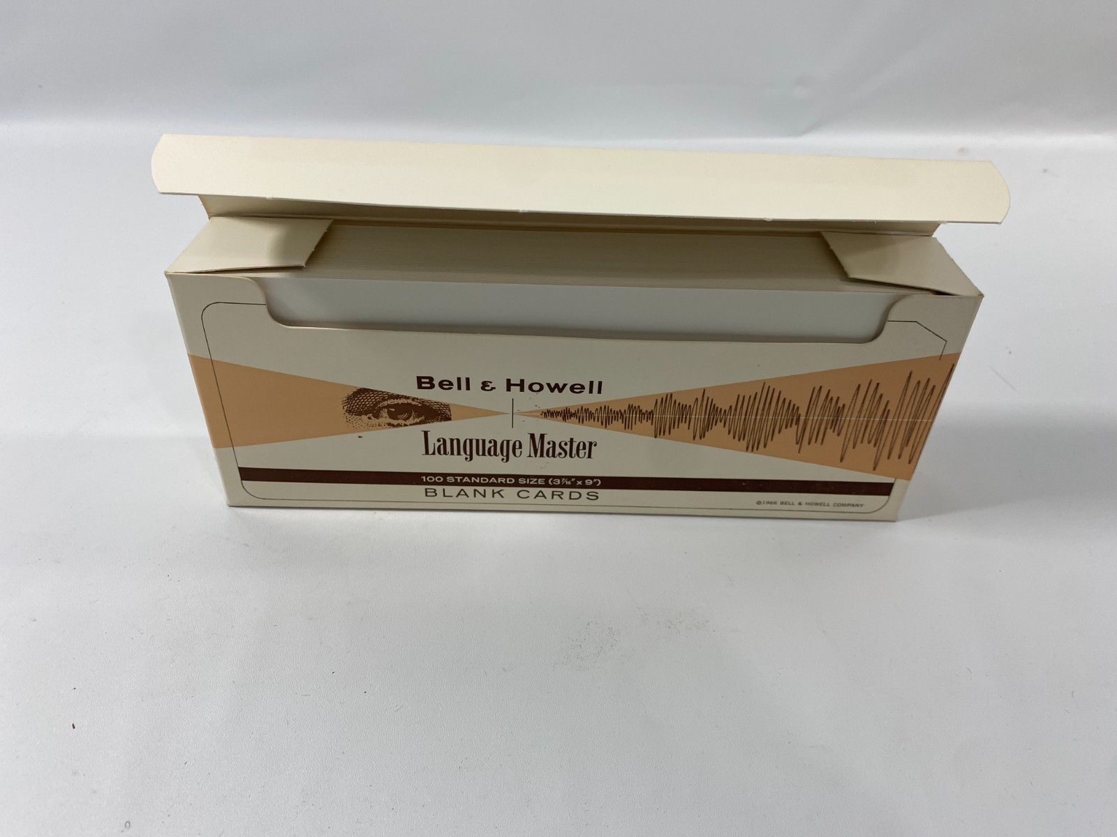 100 Bell & Howell Language Master Magnetic Strip Blank Cards 3-7/16″ x 9″ NOS