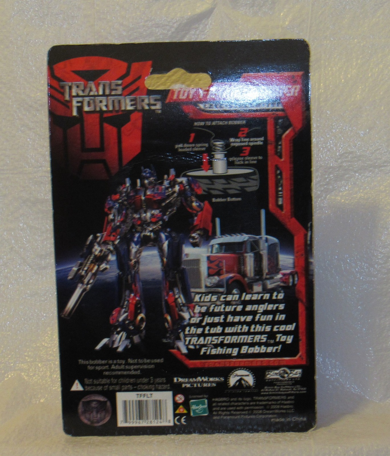 Optimus Prime Toy Fishing Bobber Transformers Lake Stream Tub Fun Blue Red NIP