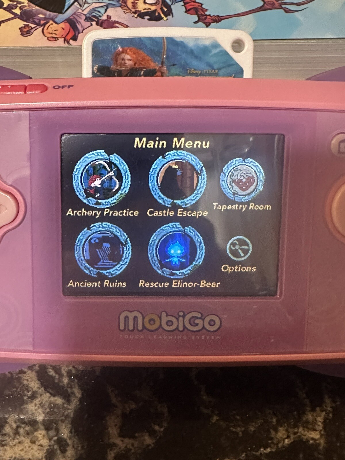 Lot of 4 Vtech MobiGo Loose Learning Games Shrek, Cars, Brave, Toy 3 – TESTED!