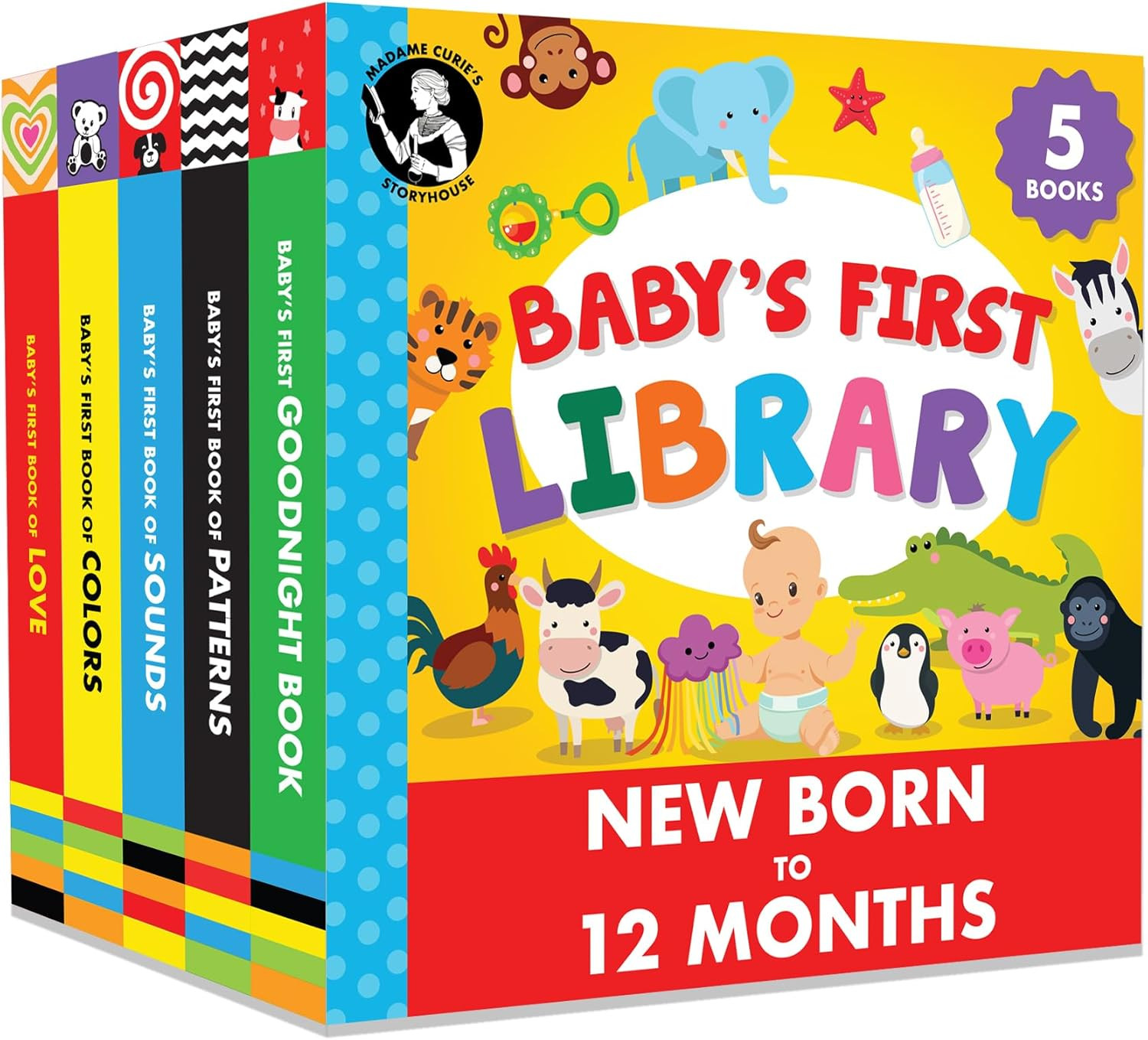 Madame Curie’S Baby’S First Library | Baby Toys, for 0-3-6 Months, 0 to 1 Yea…