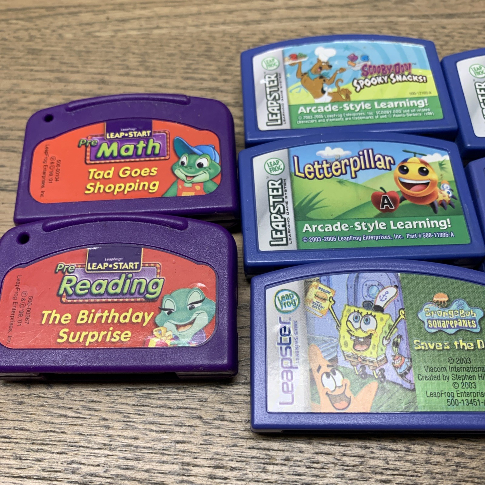 Lot Of 9 Leapster Games Math Reading Letterpillar Word chasers Scooby Ages 6-9