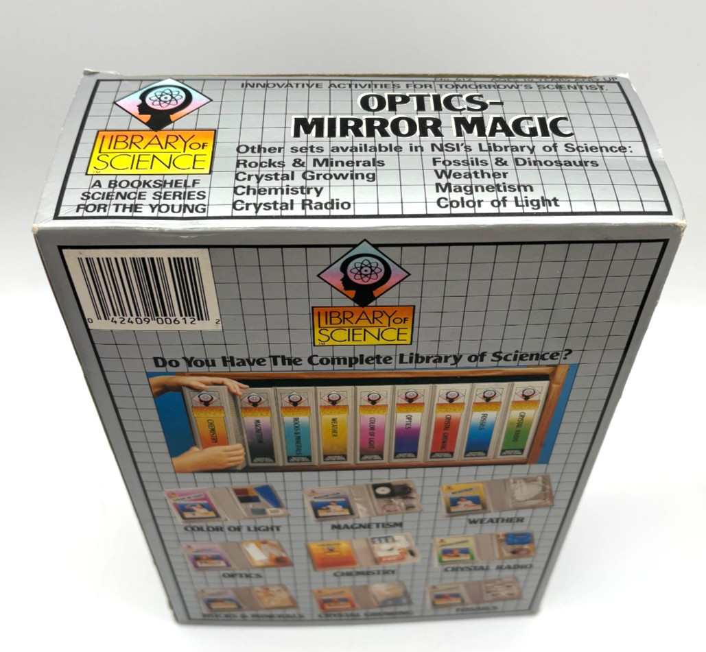 Vintage 1989 Library of Science Kit Activities Scientist Optics Mirror Magic NOS