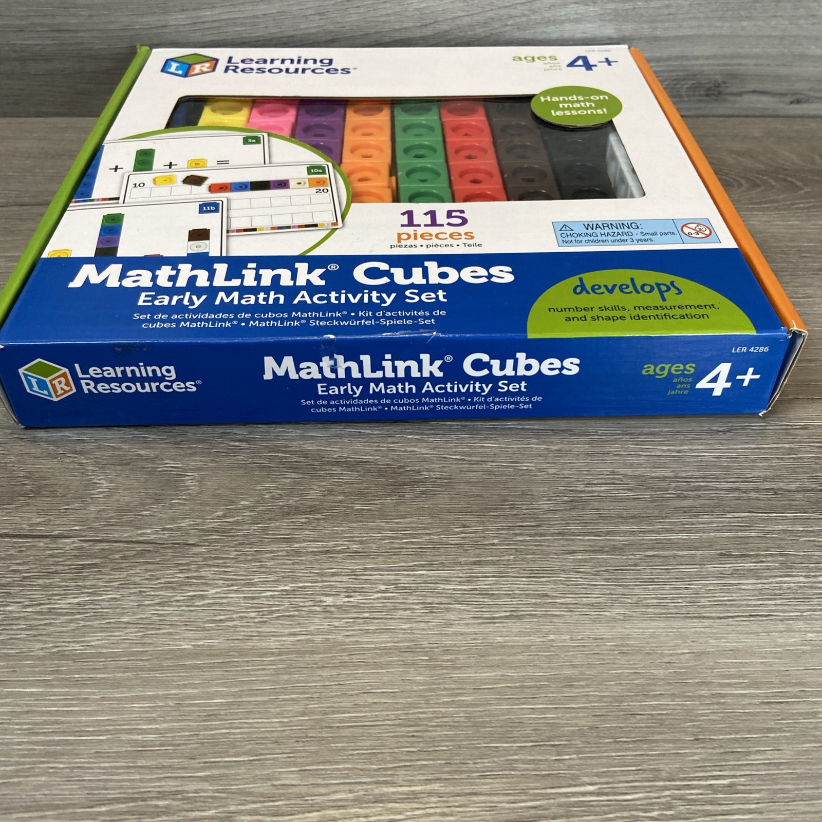 Learning Resources MathLink Cubes 115 pcs Math Activity Set Counting Linking 4+