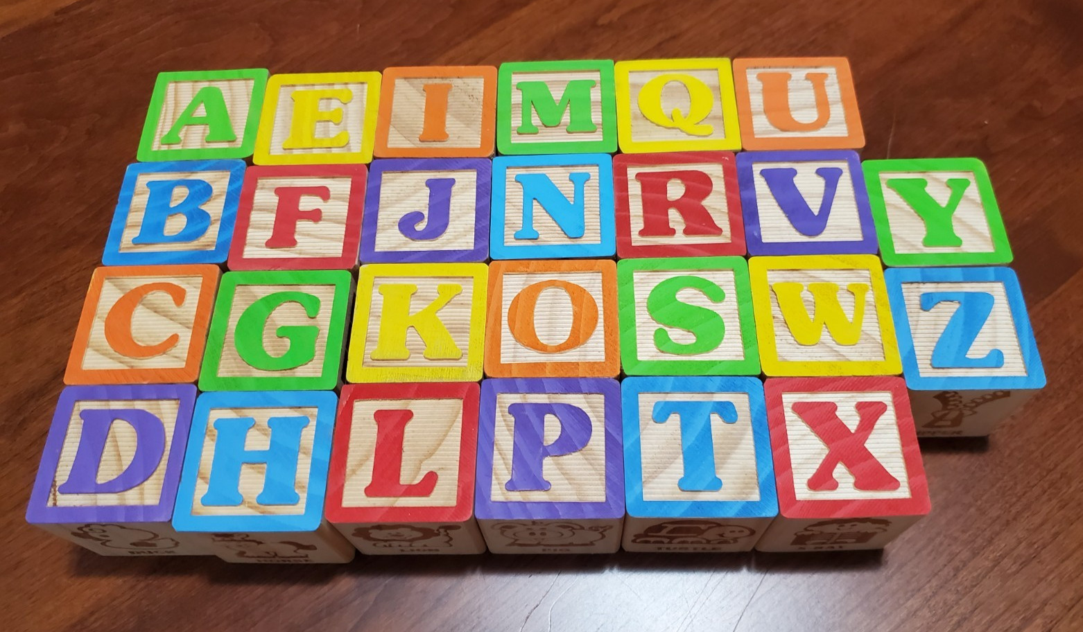 40 pc Set Playskool Wooden Blocks- Letters, Numbers & Pictures