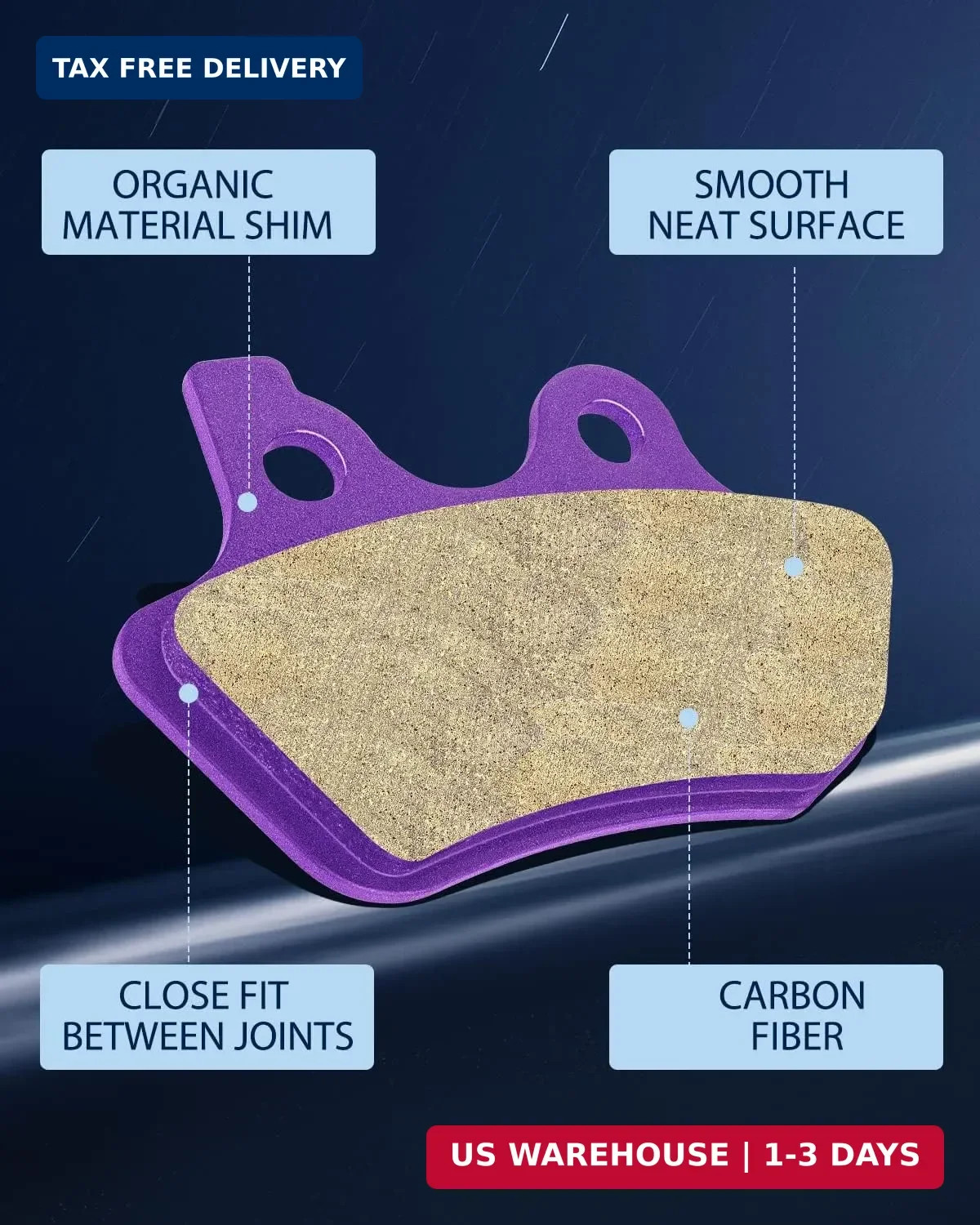 ECCPP Brake Pads For 2000-2007 Electra Glide Ultra Classic Road King Fatboy Dyna