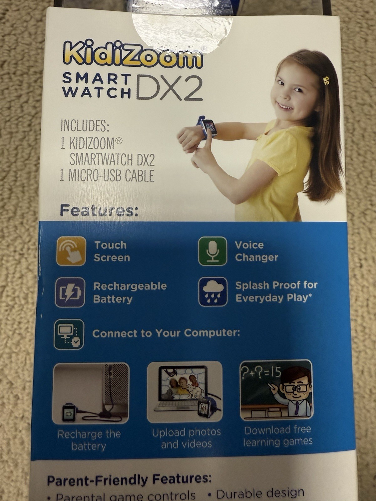VTech Kidizoom DX2 Blue Smart Watch Interactive Game System, Blue, New Sealed