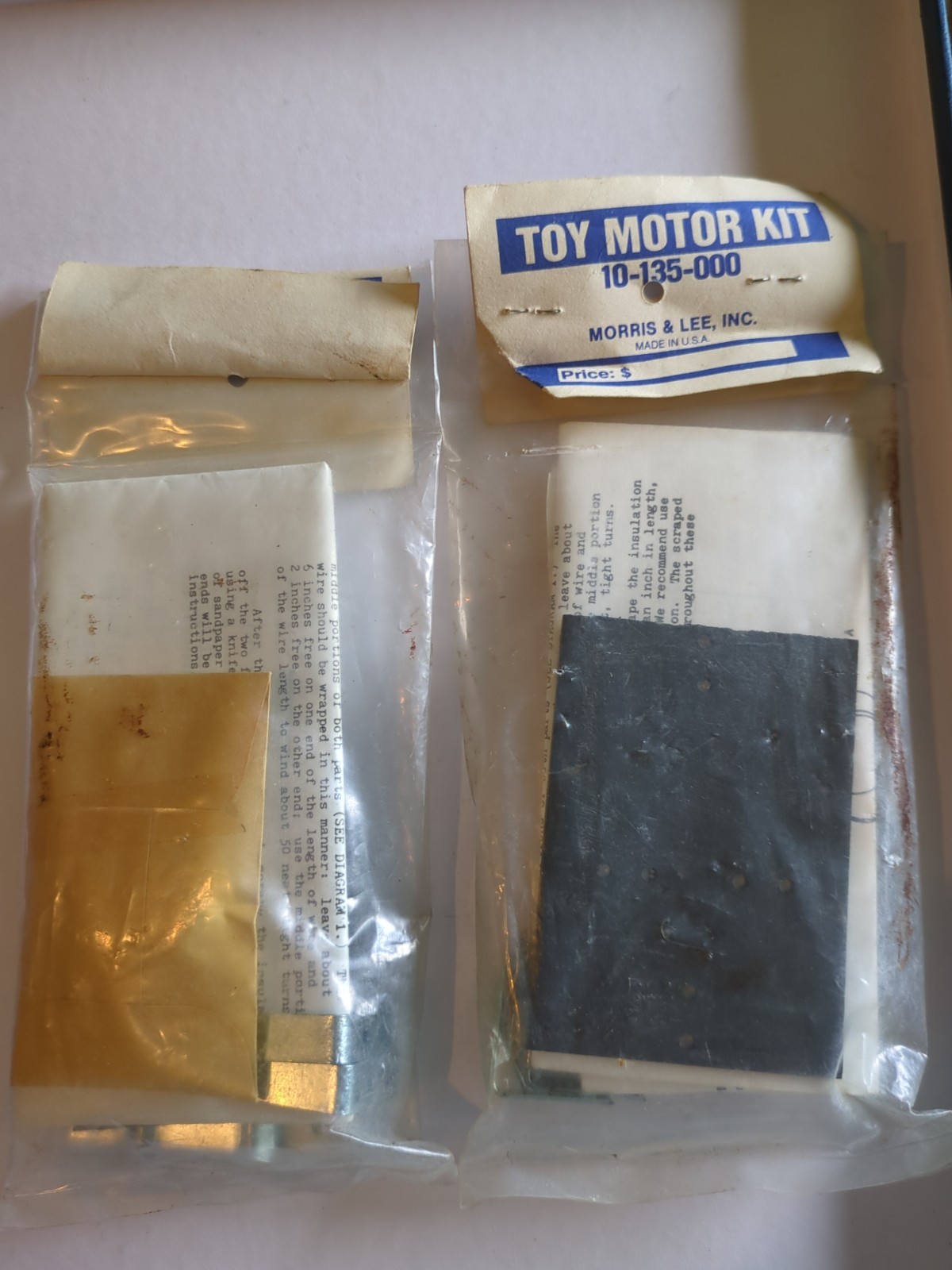 2 VINTAGE Morris and Lee toy motor construction kits 1987 Model 10-135-000 New