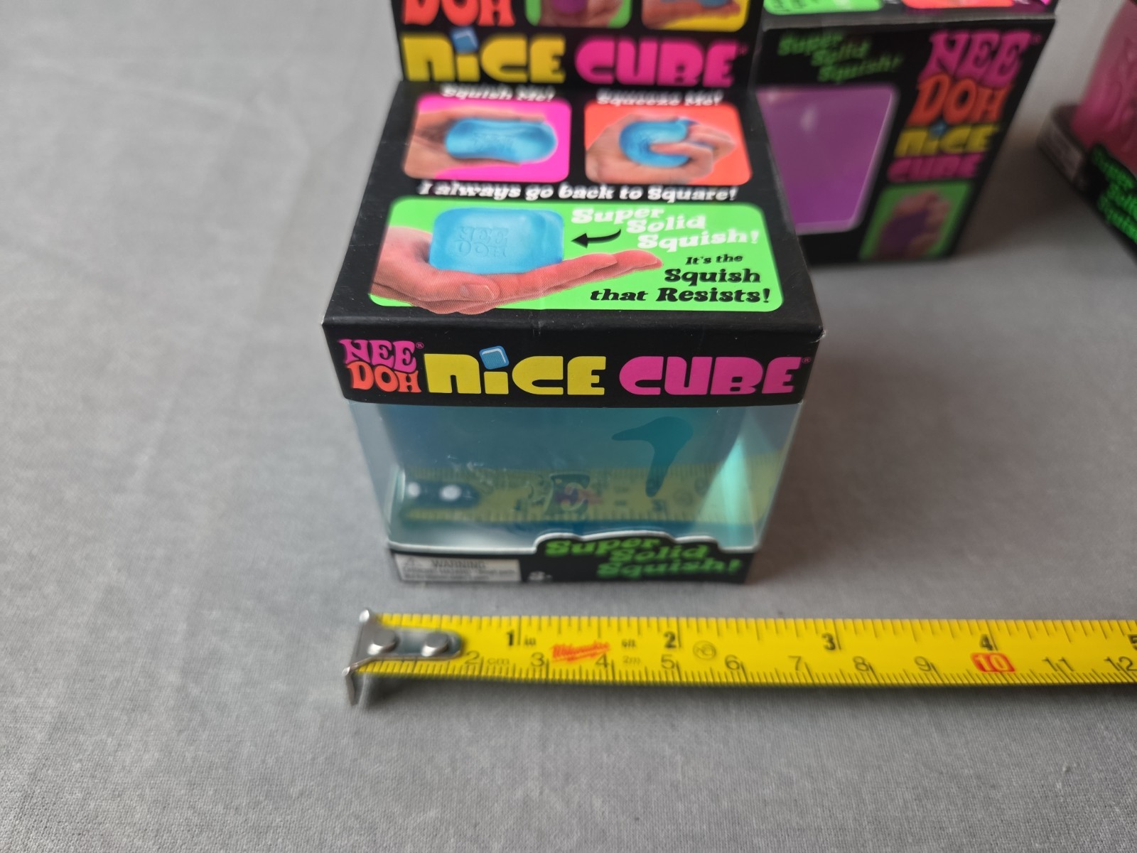 3X NeeDoh Nice Cube Super Solid Squish **Authentic** Blue, Purple And Pink