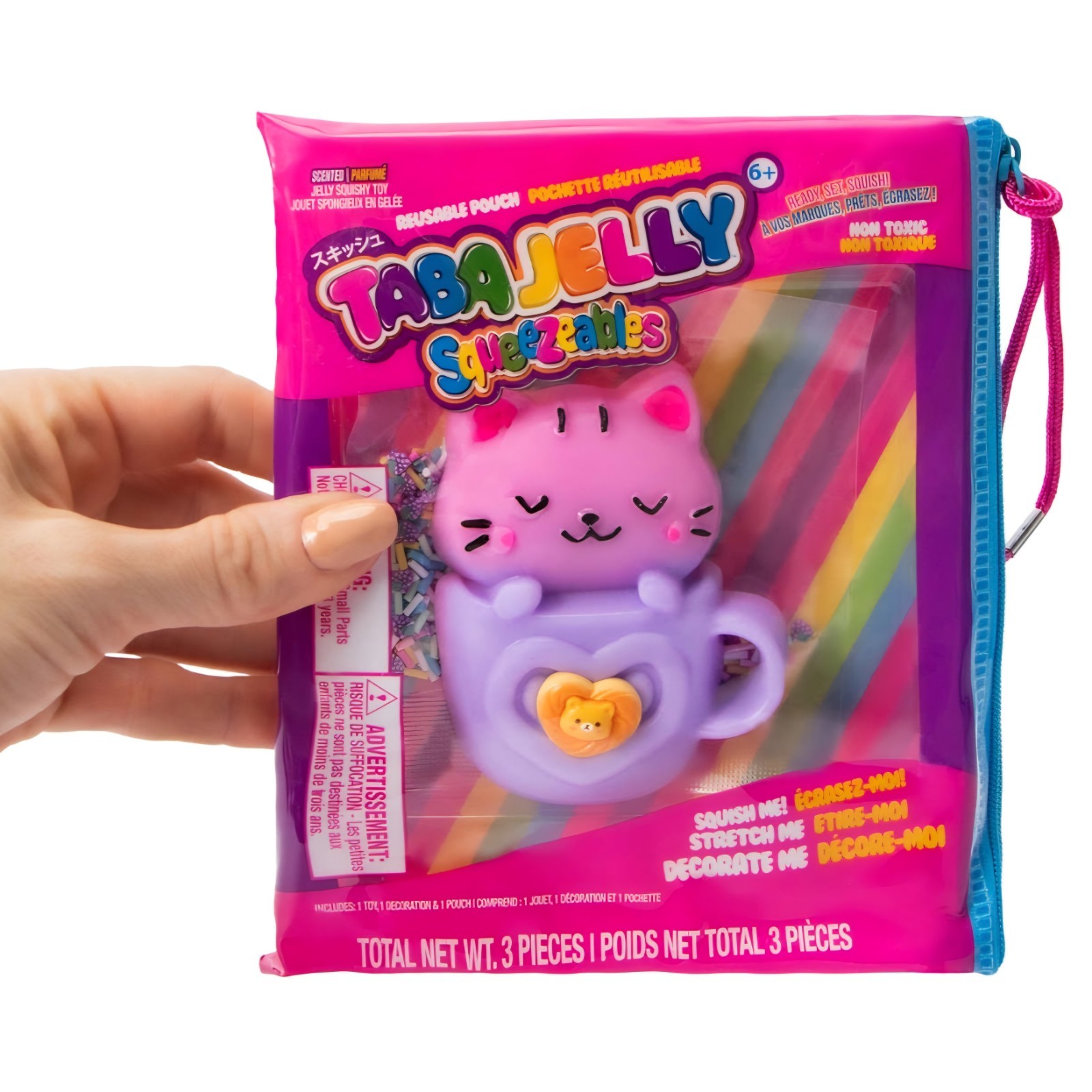 Taba Jelly Squeezeables Pink Cat Mug Squishy, Kaylee Kitty Squishi Squeeze Toy