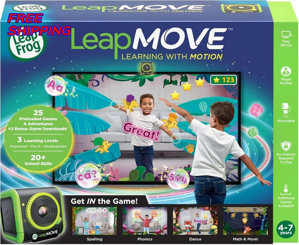 LeapFrog LeapMove Active Learning Video Game System 25 Preloaded Games New Gift