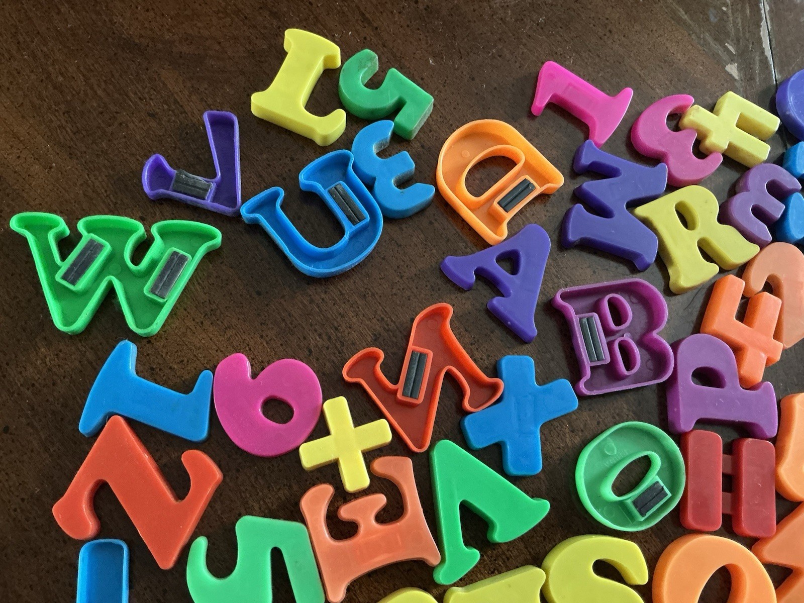 87 Multi-Color Plastic Magnetic Letters & Numbers for Learning Refrigerator
