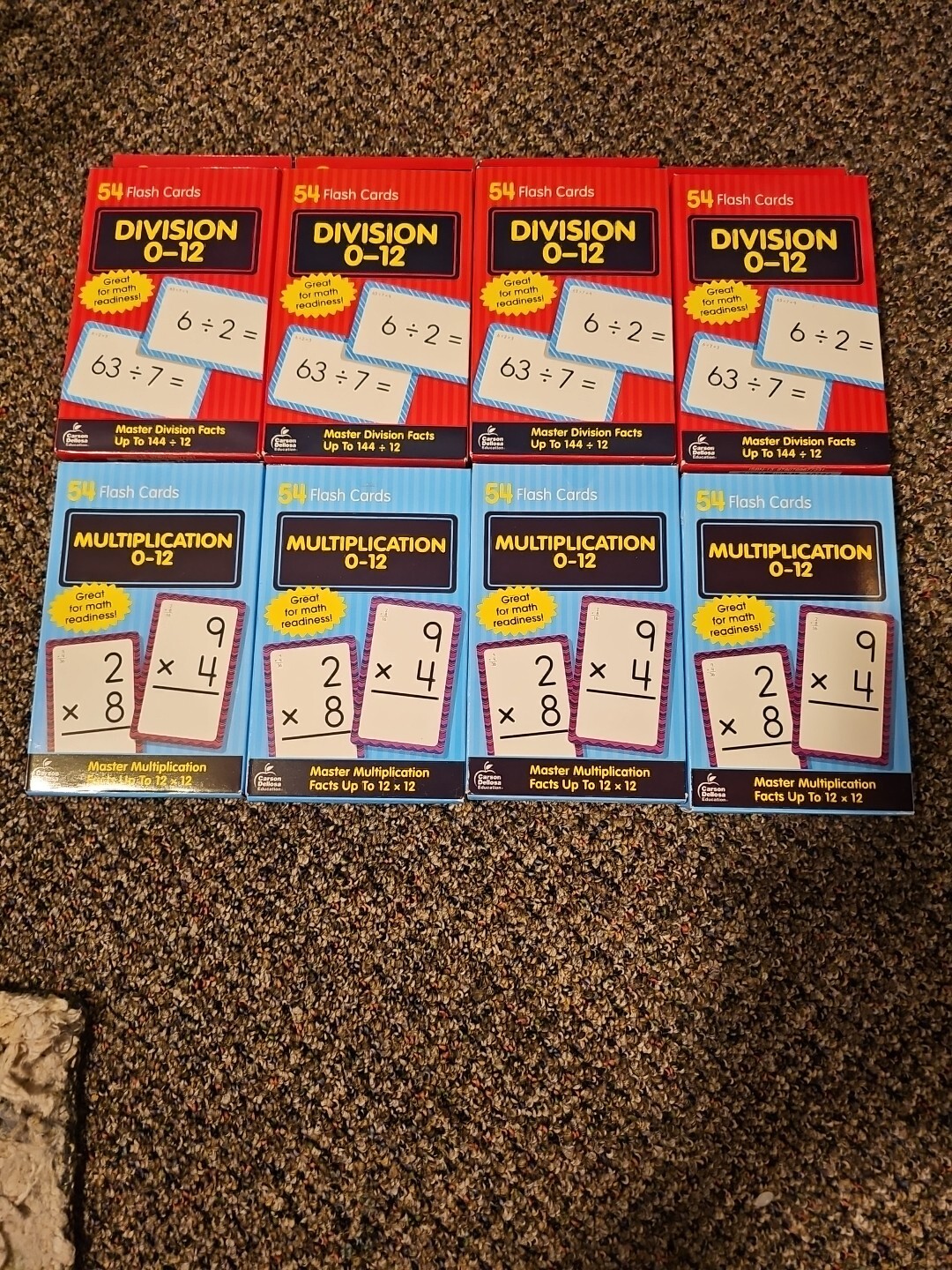 Carson Dellosa Math Flash Card Bundle Multiplication And Division 8pks Total