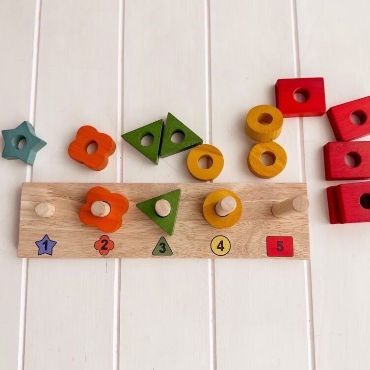 Qtoys Australia Wooden Counting Stair Educational Math Toy Montessori New