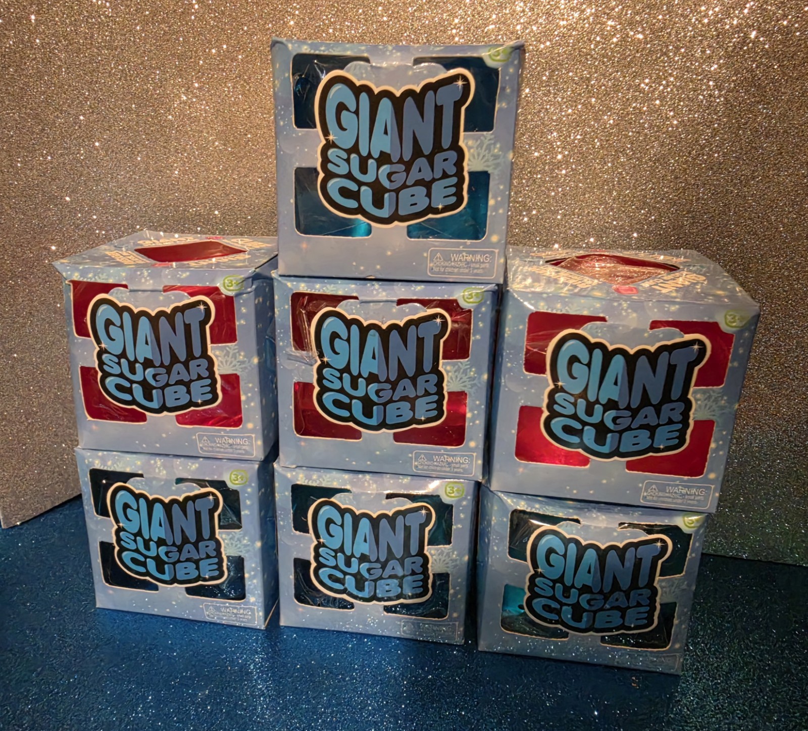 Blue Giant Sugar Cube Tactile Squeeze Toy, Ages 4+ Kids Teens Adults