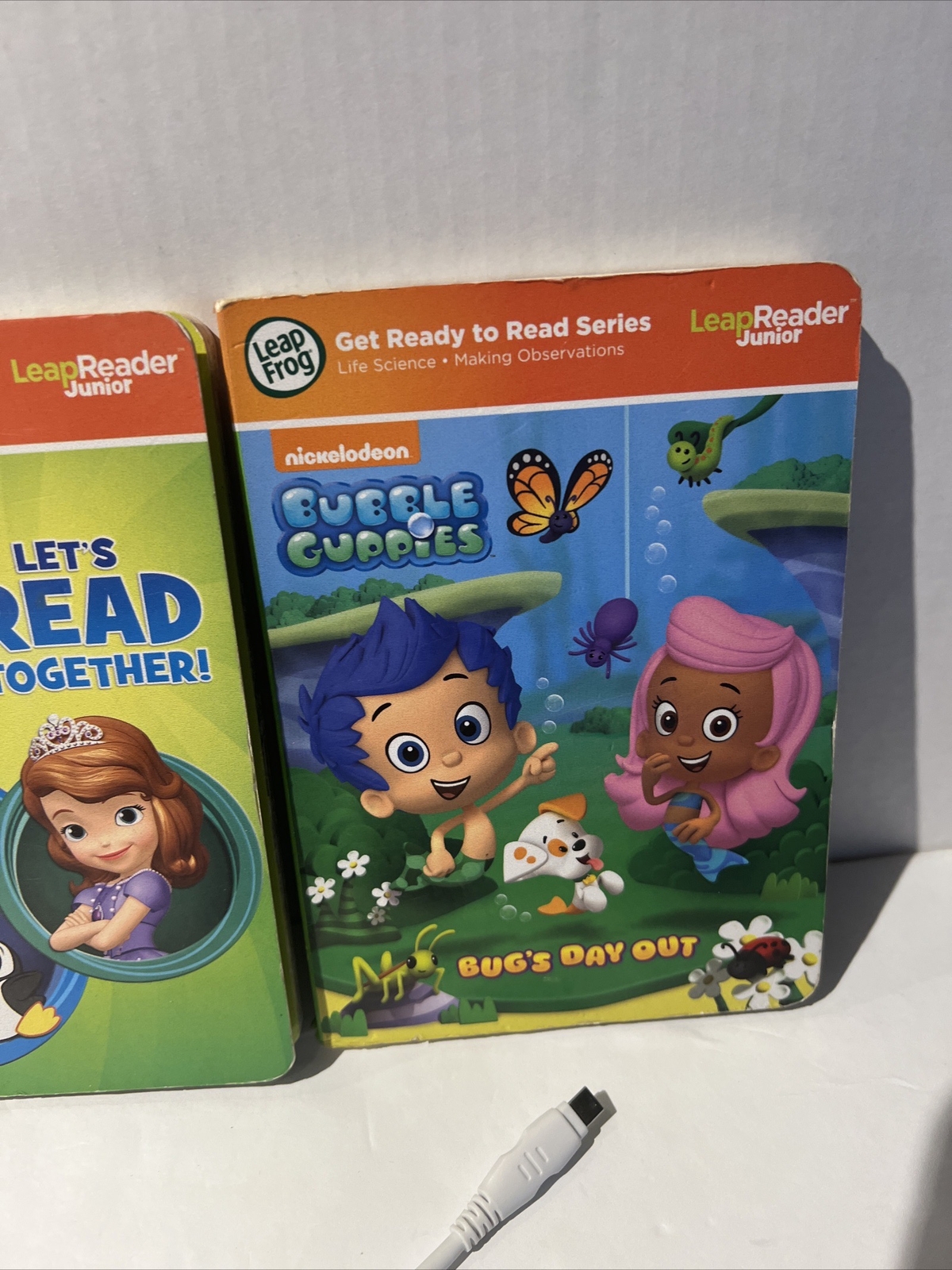 Leap Reader Junior Purple Puppy Reader Learn To Read Lot Books/Power Cord Works.