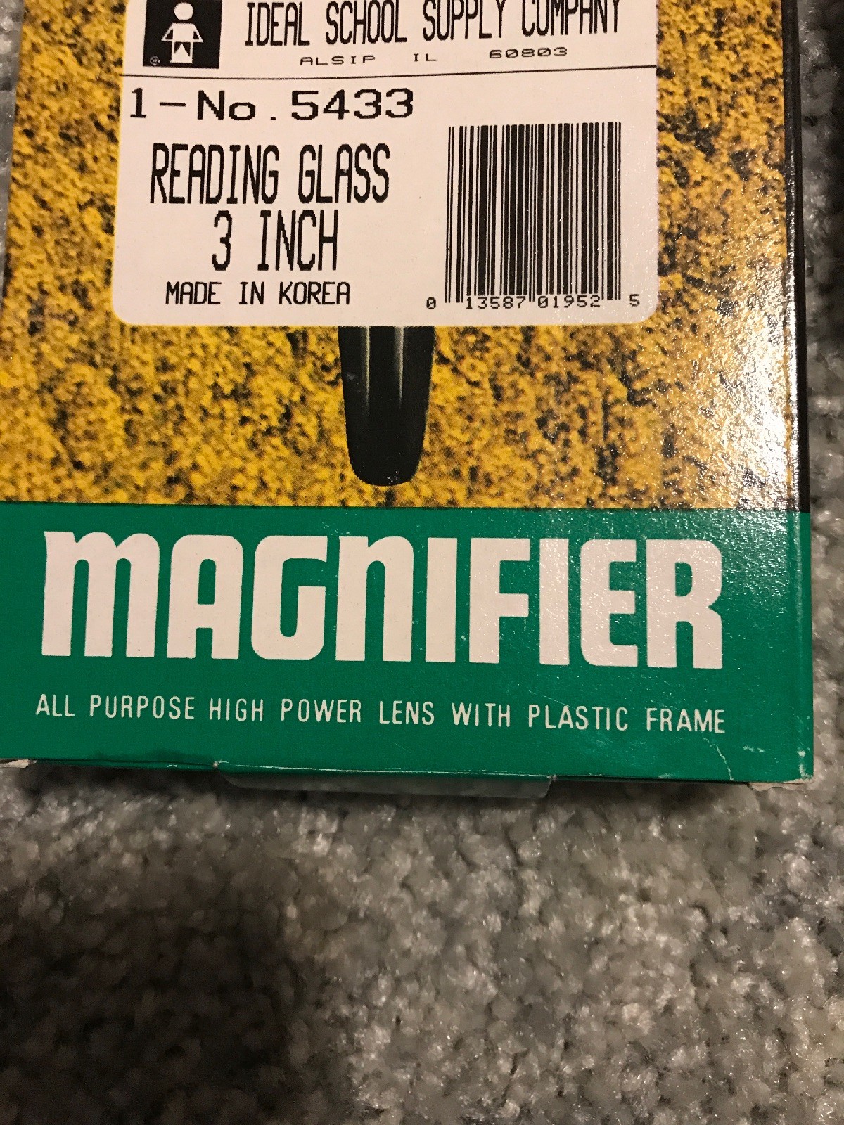 Reading Glass 3” Magnifier Plus Microscope Slides Of Various Scientific Matter