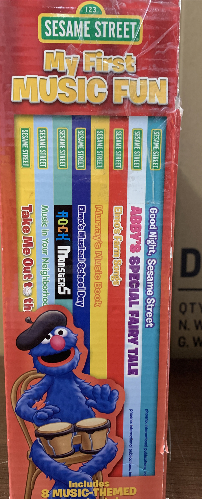 sesame Street portable keyboard and 8 book library