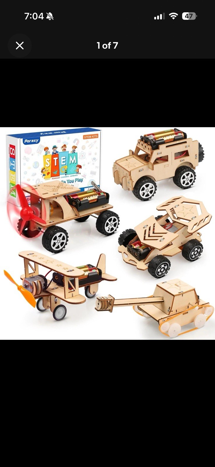 5in1 STEM Kit for Kids 8+ Wooden Model Car Building Toys Gift Open Box-Complete