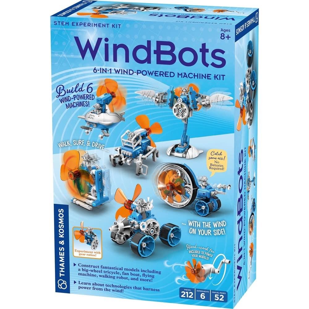 Thames & Kosmos WindBots 6-in-1 Engineering STEM Kit Build 6 Wind-Powered Bots