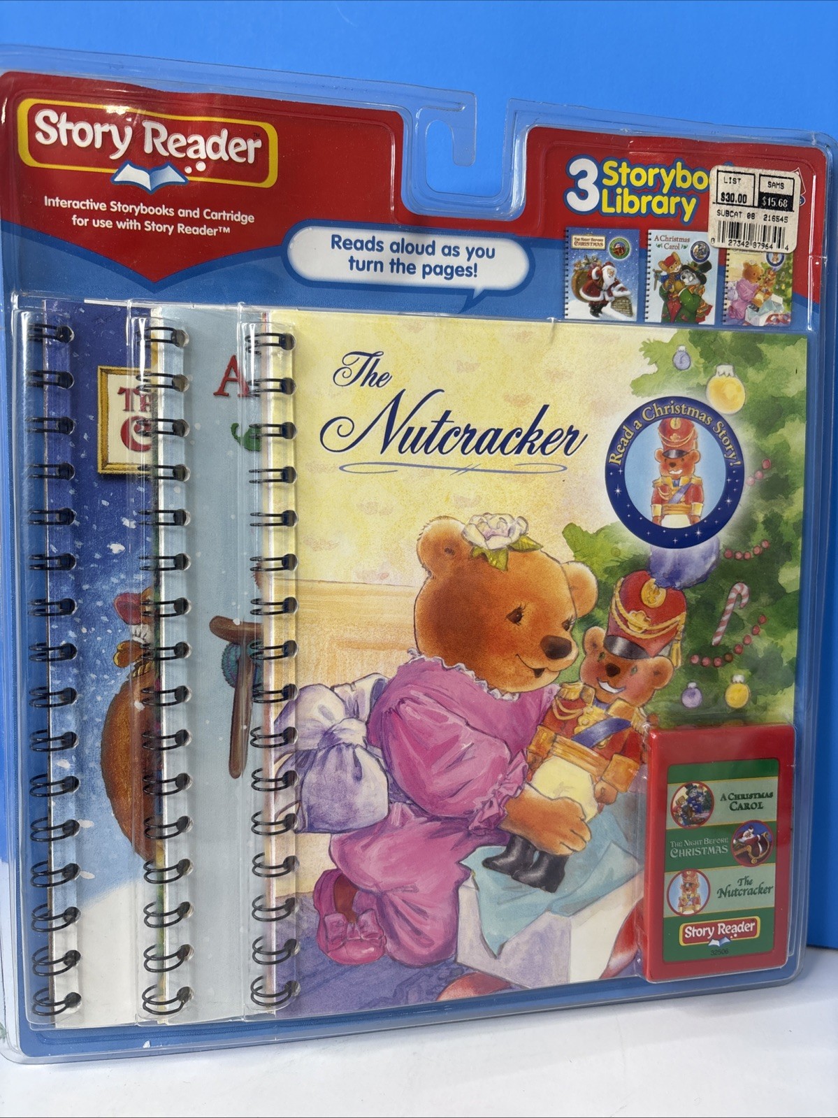 New Vtg Story Reader 3 Storybook Pack Nutcracker Christmas Carol Night Before