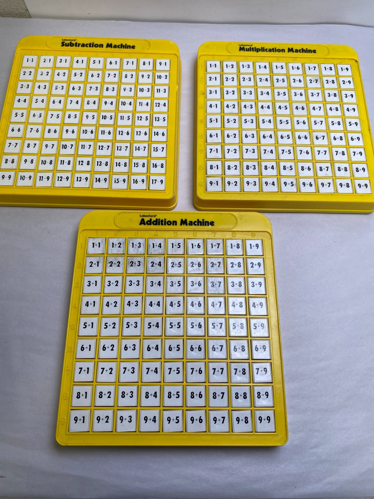Set of 3 Lakeshore Learning Machine Division Multiplication Addition Subtraction