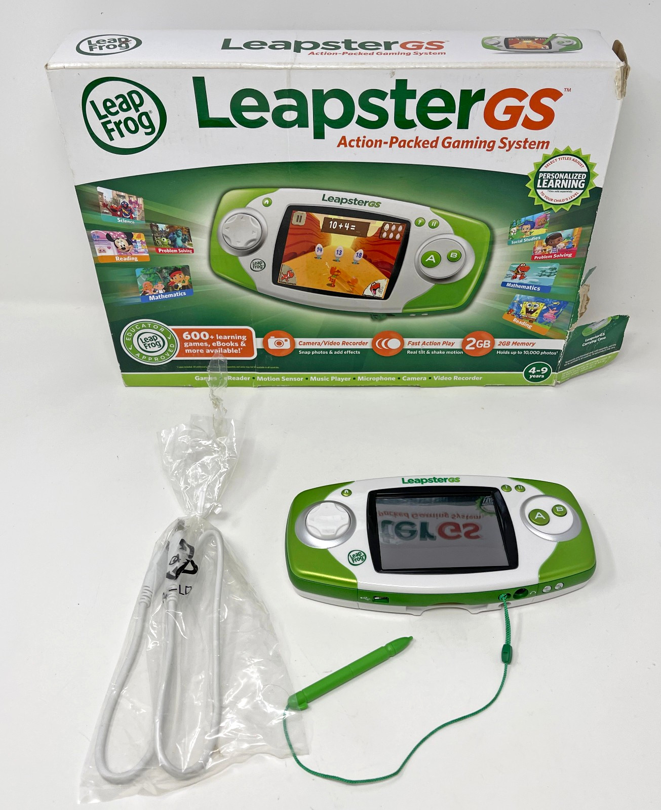 Leapfrog Leapster GS Green Game Console with Camera 39700 Used Tested Works