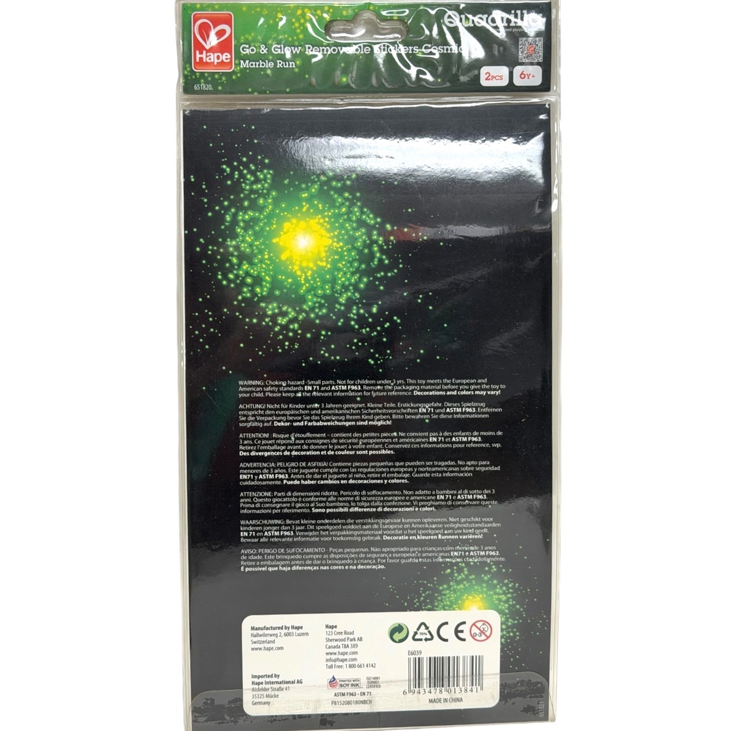 Quadrilla Go & Glow Removable Stickers Cosmic