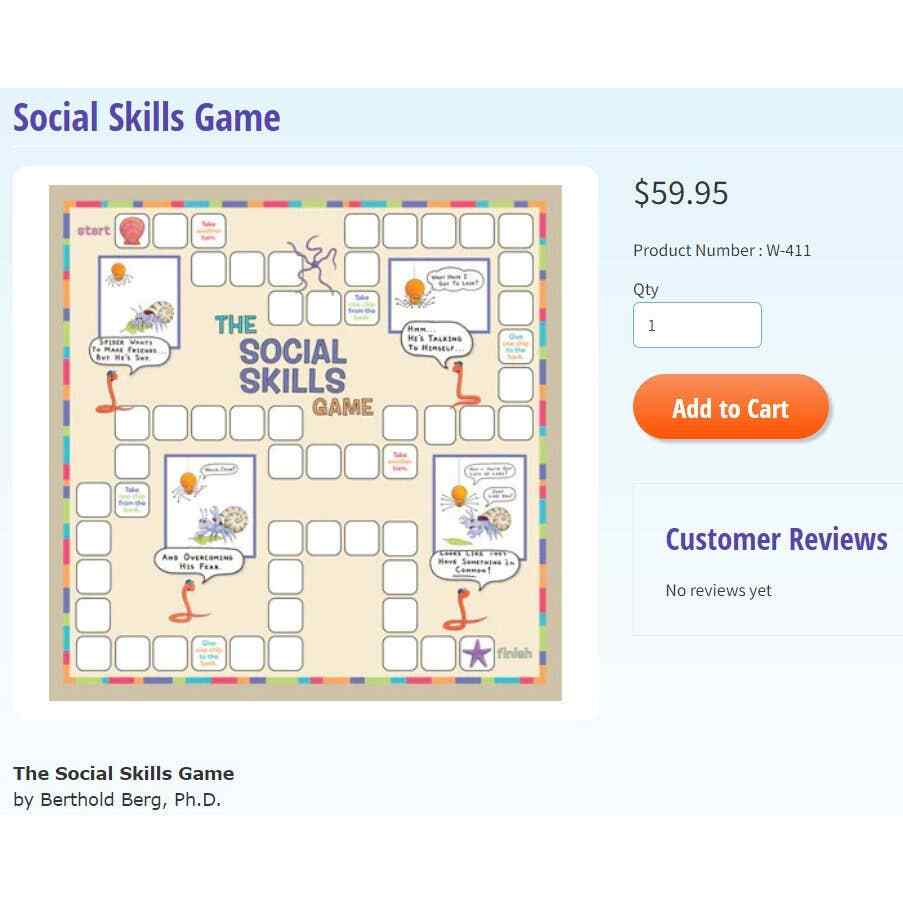 Social Skills Game, 8+ Yr Old, W-411 by Berthold Berg, Ph.D. (New in Sealed Box)