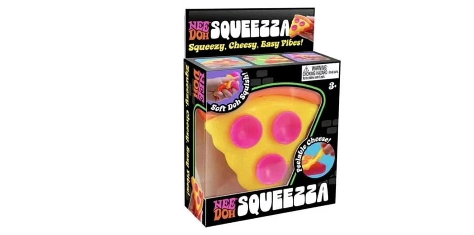 Rare NeeDoh Squeezza Pizza Nee Doh Squeeze Fidget Toy Pink Crust 1 random color