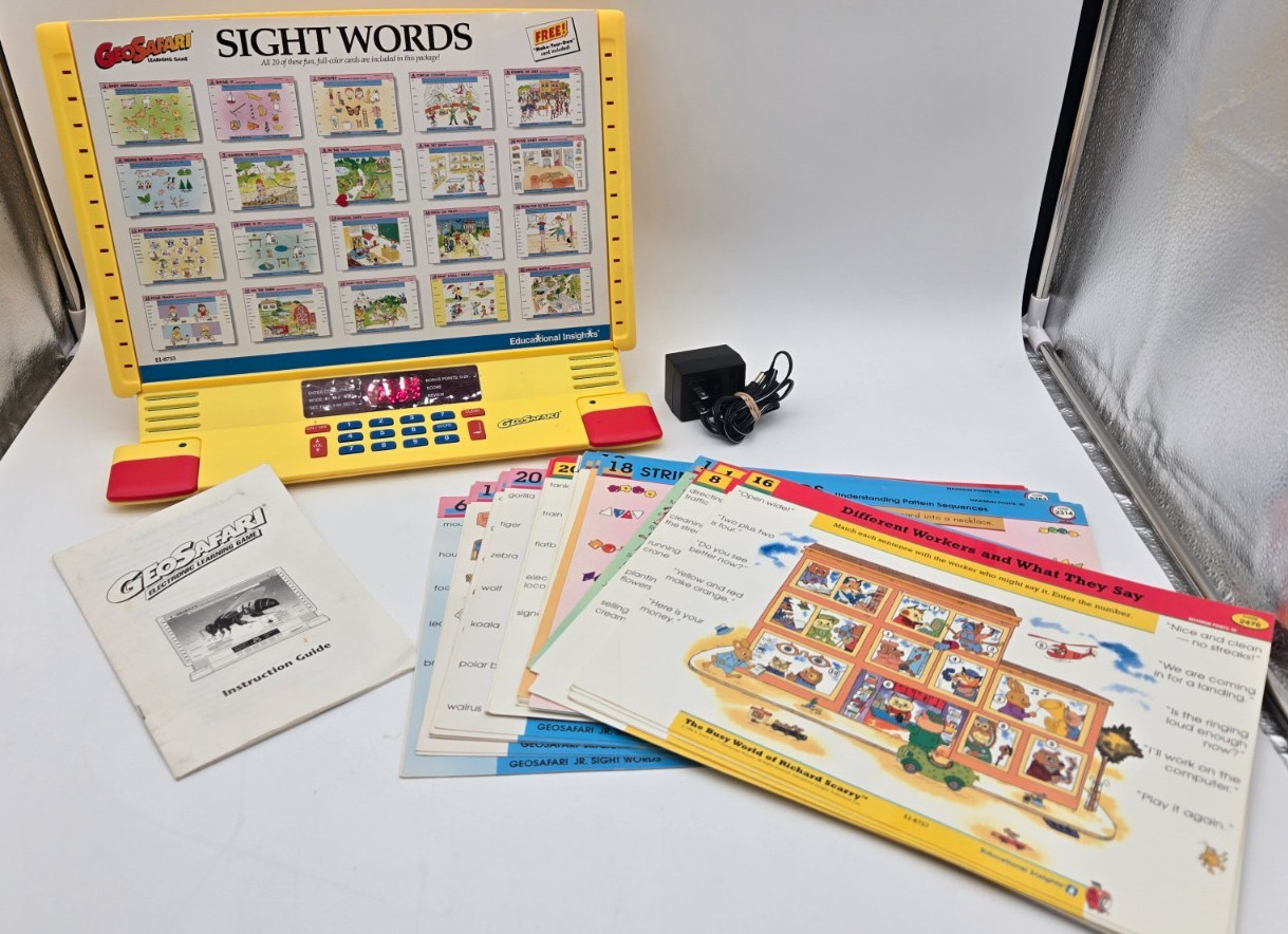 Vintage GeoSafari Electronic Learning Game EI8865 with 25+Cards – Working